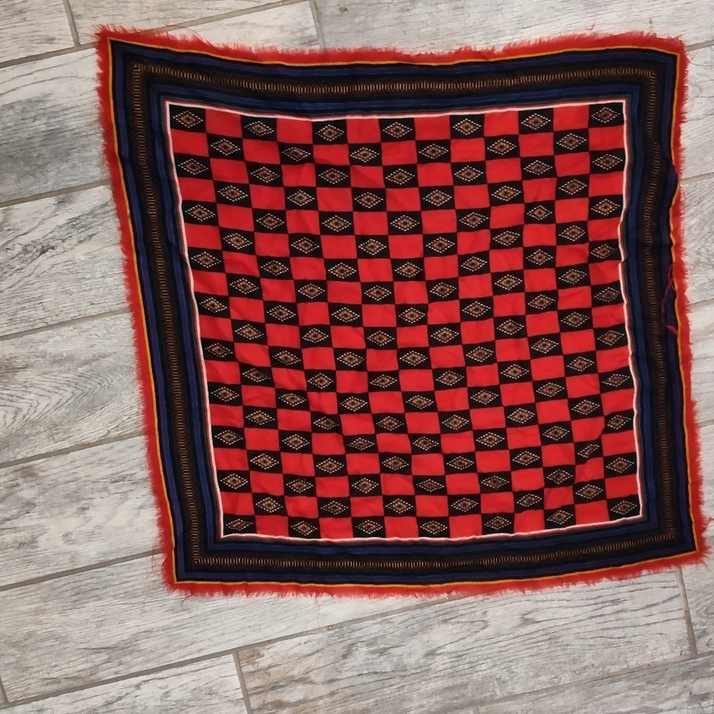 Source Unknown Red and Black Checkered Scarf